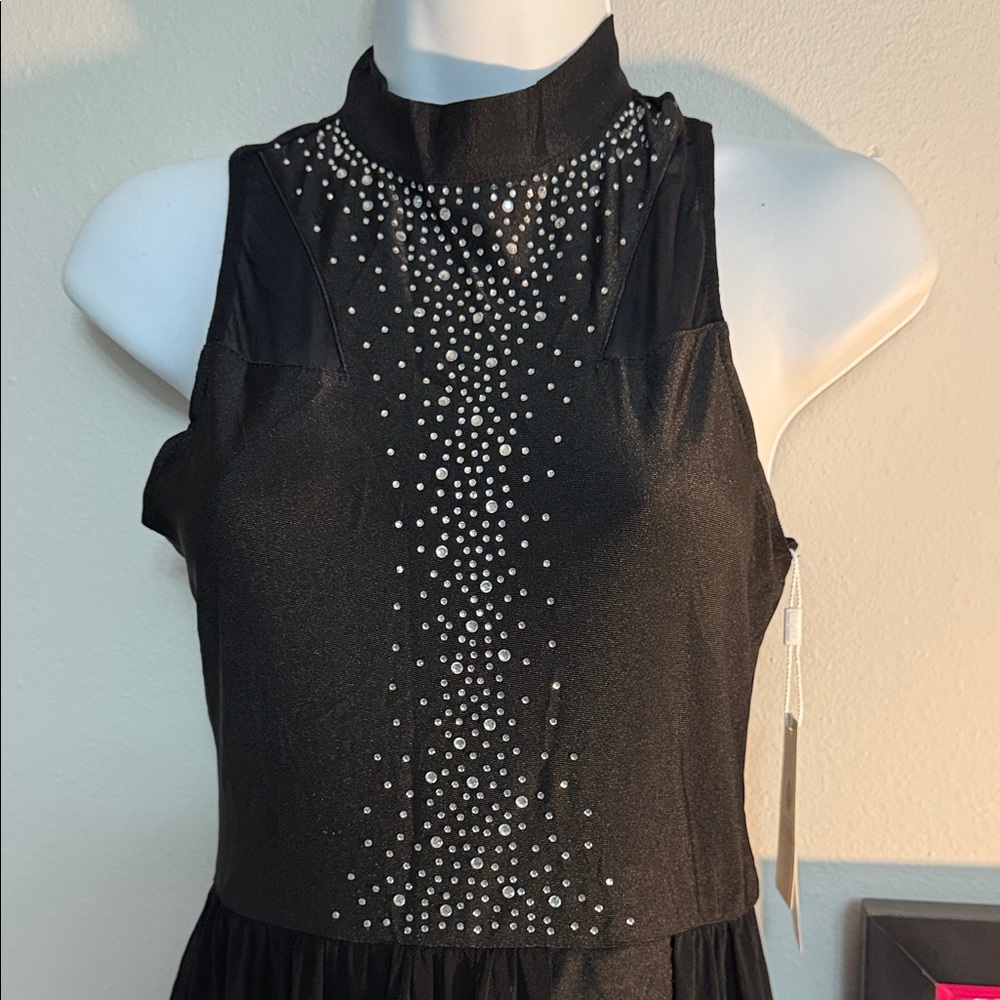 Iefiel NWT Black High-Low Dress with Embellishments - Picture 2 of 6